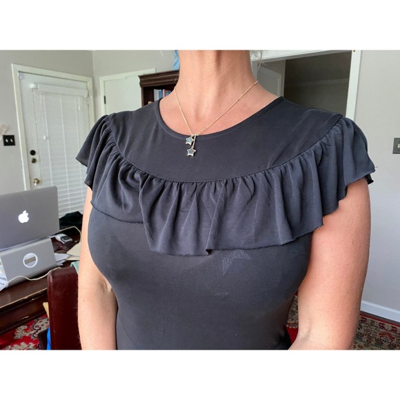 Mo:Vint Black Sheer Collarbone Jumpsuit - Picture 5 of 14